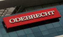 A sign of the Odebrecht Brazilian construction conglomerate is seen at their headquarters in Lima, Peru, January 5, 2017. REUTERS/Mariana Bazo