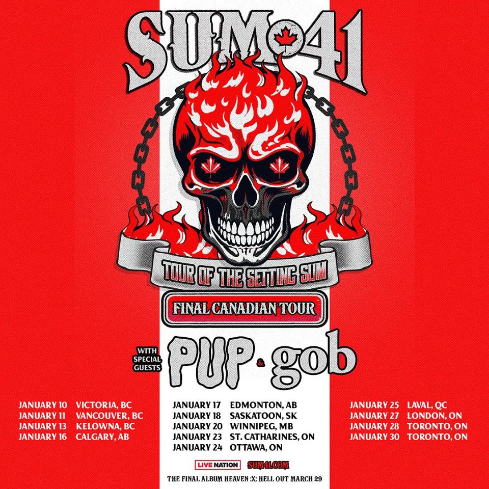 sum 41 2025 final canadian tour dates pup gob