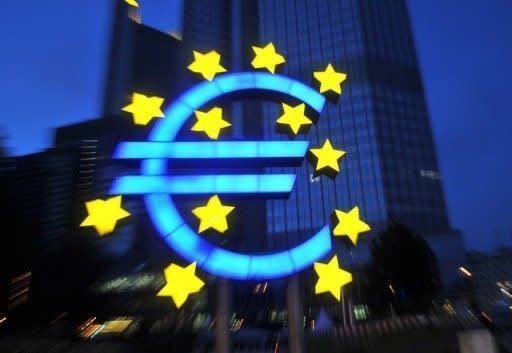 A huge symbol of the Euro outside the European Central Bank (ECB) headquarters in Frankfurt. The leaders of the eurozone's four biggest economies on Friday vowed measures to boost growth in the face of a relentless debt crisis, including an injection of up to 130 billion euros ($163 billion)