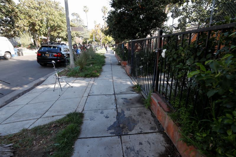 Site where Lady Gaga's dog walker was shot and two dogs stolen in L.A.