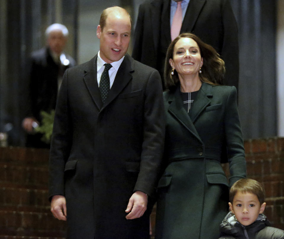 Britain's Prince William and Kate, Princess of Wales, visit Boston City Hall on Wednesday, Nov. 30, 2022, in Boston. The Prince and Princess of Wales are making their first overseas trip since the death of Queen Elizabeth II in September. (Nancy Lane/The Boston Herald via AP, Pool)