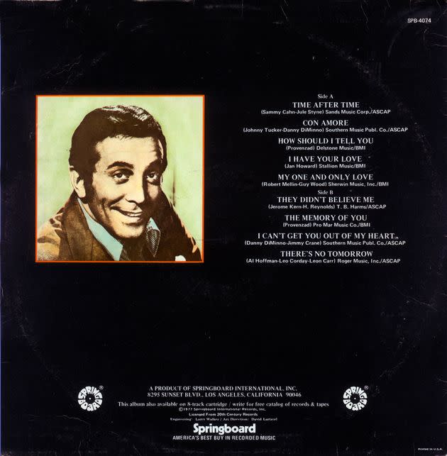 Il retro copertina dell’album di Al Martino. L’ultimo titolo è 