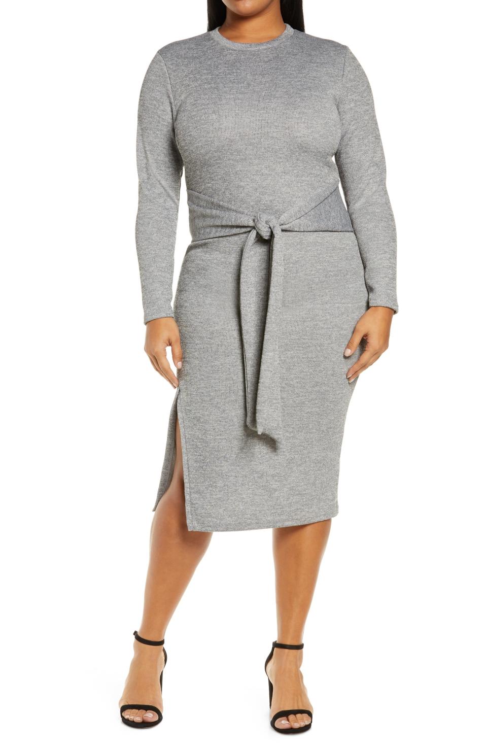 7) KIN by Kristine Tie Front Sweater Dress