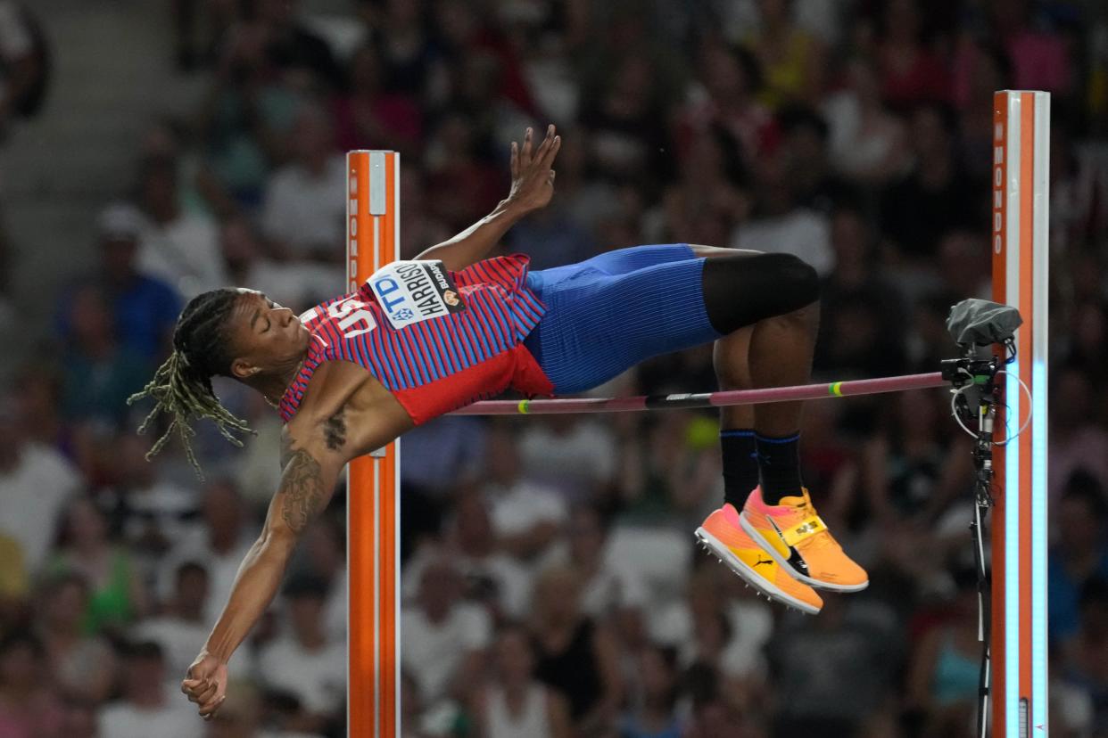 JuVaughn Harrison placed second in the high jump during the World Athletics Championships in Budapest last August.