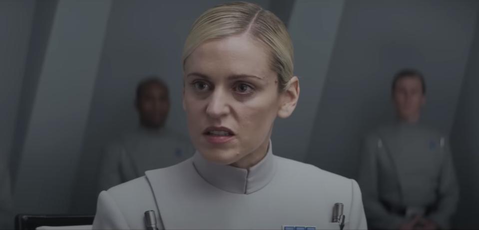 Denise Gough as Imperial Supervisor Dedra Meero in a still from 