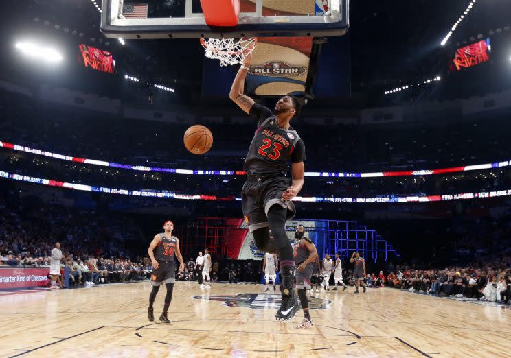 Anthony Davis put on a show for his home crowd in New Orleans. (AP)