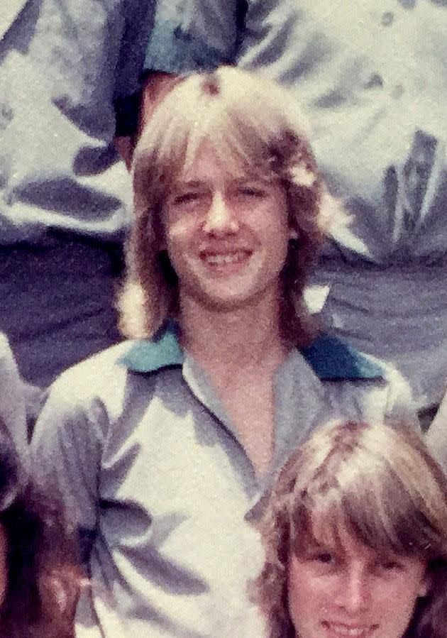 Keith Urban rocks long hair as he poses for his year-10 high school photo. Source: Coleman-Rayner