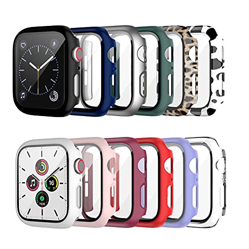 Haojavo 12-pack of Apple Watch cases with tempered glass screen protector