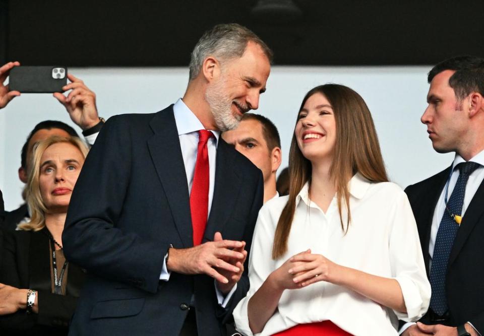 El rey Felipe y la infanta Sofía en la final de la Eurocopa en Berlín el 14 de julio de 2024