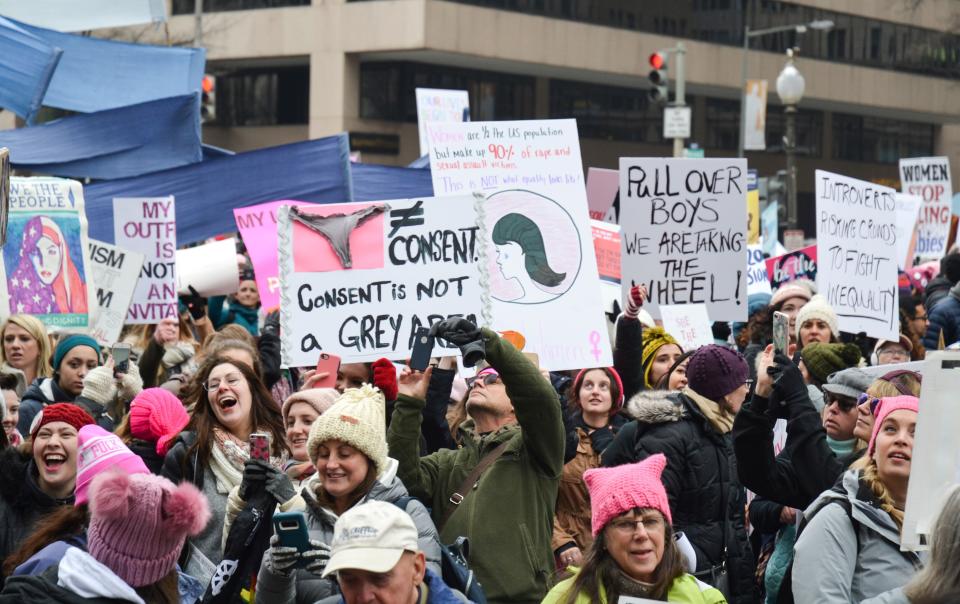 <p>Women marched all over the world on Saturday, January 19 to demand gender equality and reproductive freedom in honor of the third annual Women's March. Here, all of the wittiest, funniest, laugh-then-sob signs from marches everywhere from Washington, D.C. to London.</p>