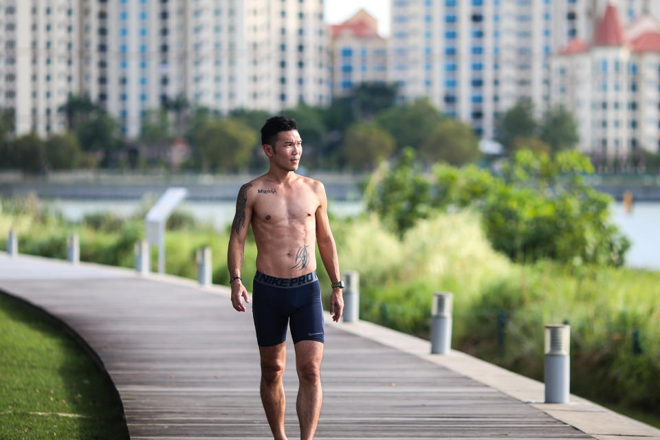 Self-discipline spurs John Yeong to maintain his fitness and physique. (PHOTO: Cheryl Tay)