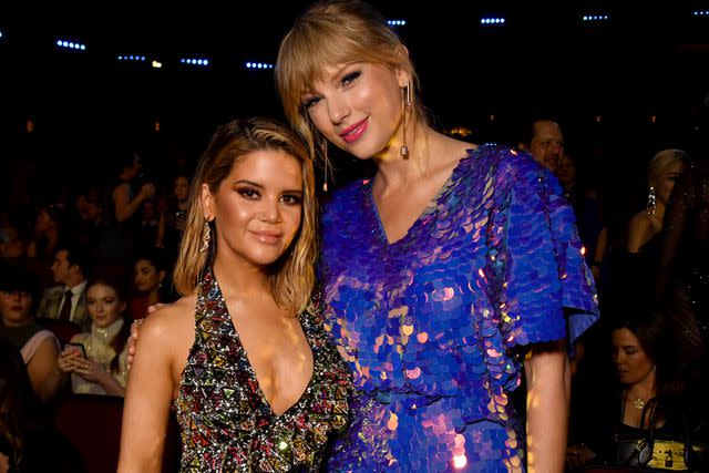 <p> Jeff Kravitz/FilmMagic for iHeartMedia</p> Maren Morris and Taylor Swift in Los Angeles in March 2019