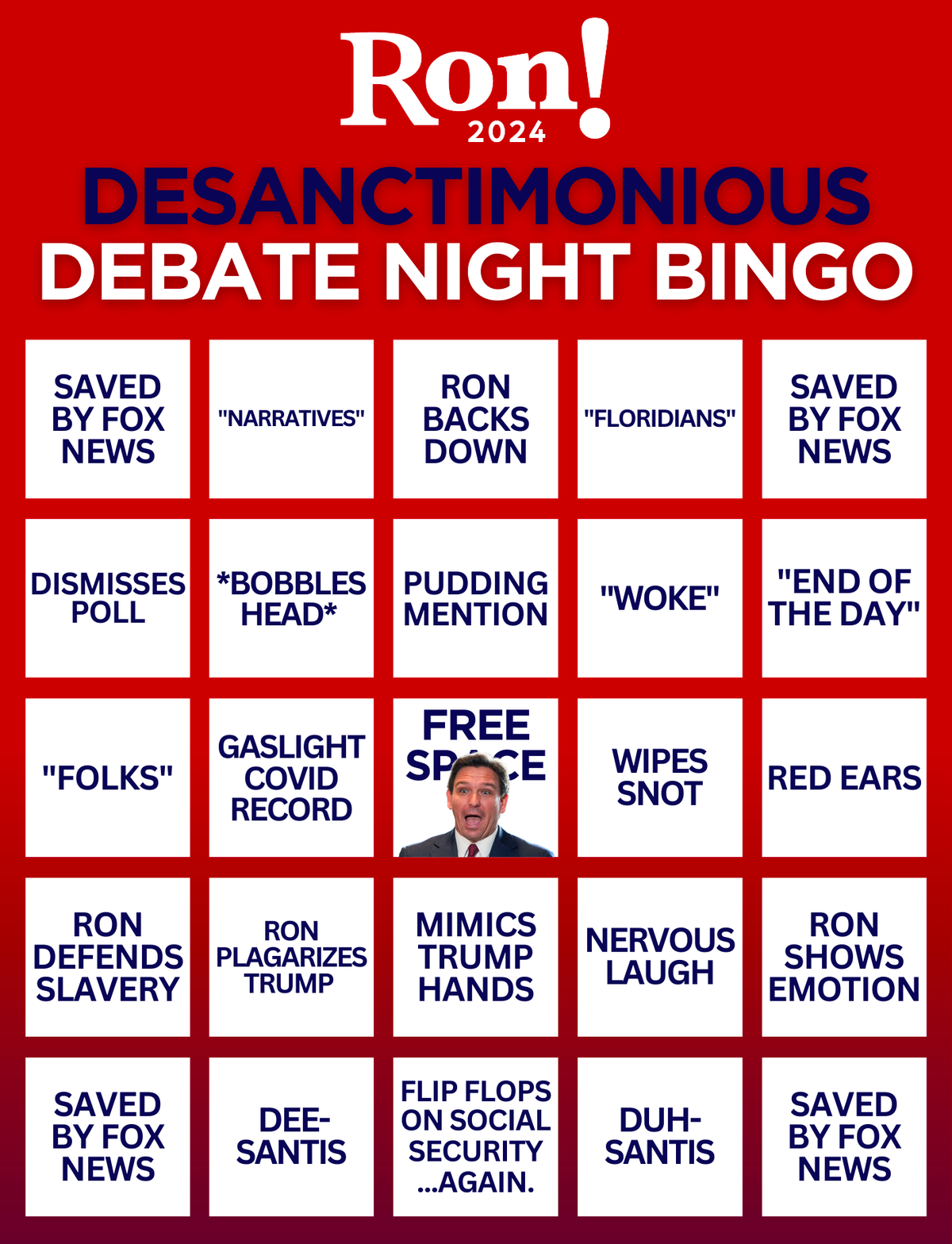 Donald Trump’s debate bingo card (Donald Trump)