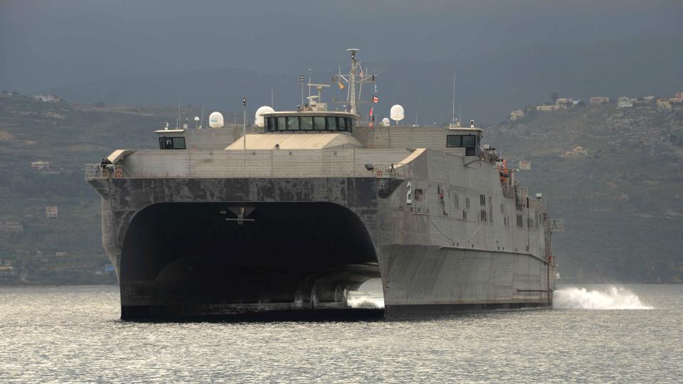 The <em>Spearhead</em> class expeditionary fast transport ship USNS <em>Choctaw County</em>. <em>USN</em>