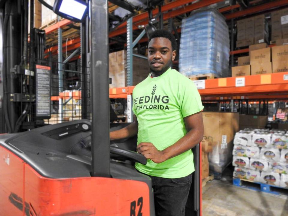 Clement Morris joined Feeding South Florida’s warehouse training program soon after he graduated from Hallandale High School in 2022.