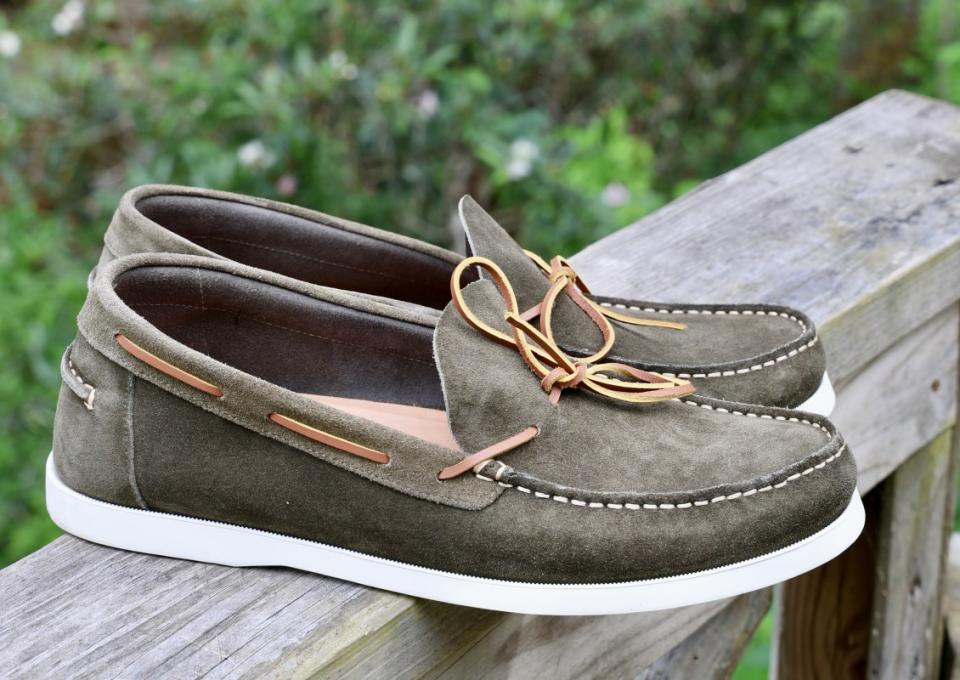 <p>Stinson Carter</p><p>Atlanta-based Sid Mashburn is one of the finest men’s stores in the country, with a remarkable level of curation and a serious focus on service. They don’t put their name on anything that isn’t great, and these hybrid camp mocs are no exception. They have a suede upper that makes them more fashion-centric than sailboat-ready, but unlike traditional camp mocs they do have a siped white sole like a boat shoe, so they could do well on deck. </p><p>The <a href="https://shopmashburn.myshopify.com/products/sid-mashburn-camp-moccasin-sage-suede-s70658" rel="nofollow noopener" target="_blank" data-ylk="slk:Suede Camp Moccasin's;elm:context_link;itc:0;sec:content-canvas" class="link ">Suede Camp Moccasin's</a> are made in Portugal and are leather lined with a full leather insole. For under $200 they’re a great value, and even come with two nice green Sid Mashburn shoe bags. They are also available in a leather version in lieu of the suede.</p>