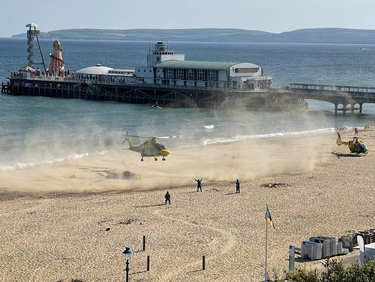 Bournemouth beach was cleared to allow two air ambulances to land (Professor Dimitrios Buhalis)