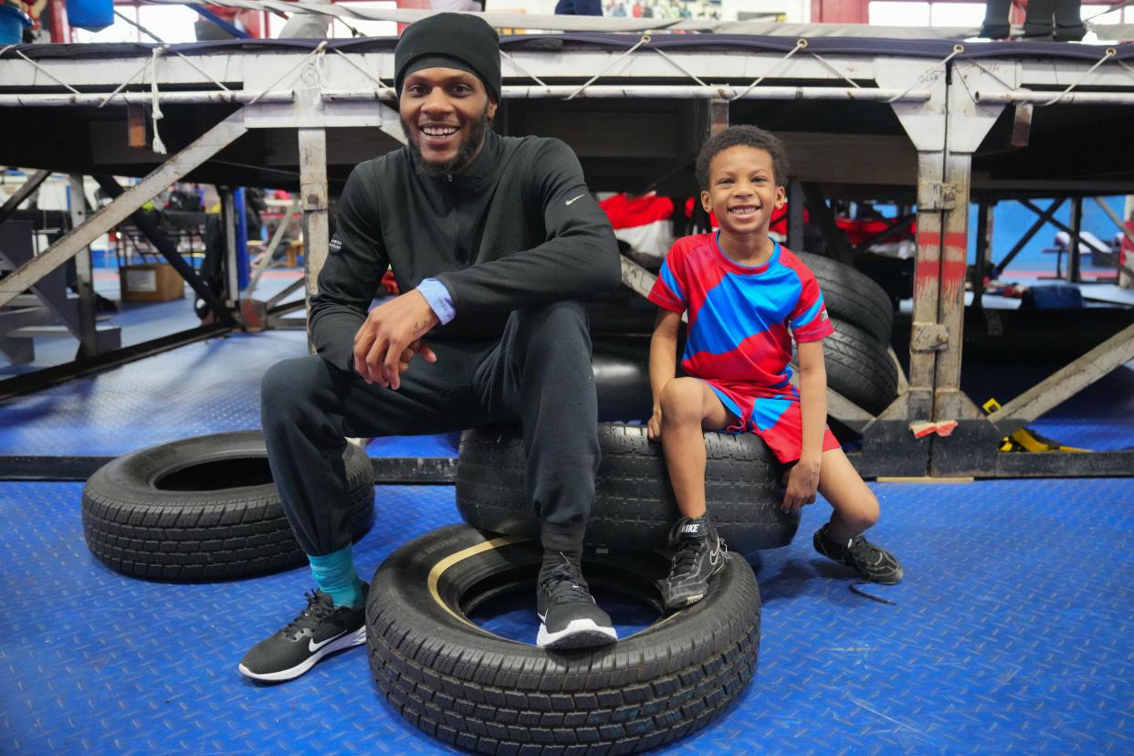 Anthony Frakes, 25, trains at the Cincinnati Golden Gloves for Youth gym five days a week, usually with son Ny'Eir, 6. Competing as Pistol Pete, a 112-pound flyweight, Frakes has a 43-11 amateur record, with three trips to the National Golden Gloves Tournament of Champions and two USA Boxing Junior Olympics Tournaments. He wants to become a professional boxer and go to barber school.