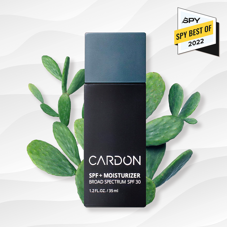 the cardon SPF moisturizer against a white wavy background