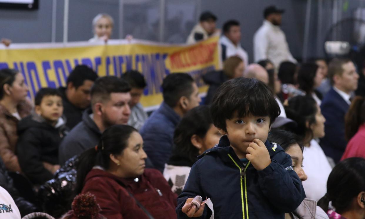 A large crowd showed up for the East Ramapo School Board meeting at district headquarters in Spring Valley March 5, 2024.