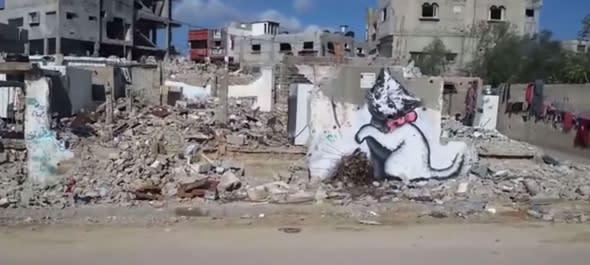 Banksy creates satirical film and new artwork in Gaza