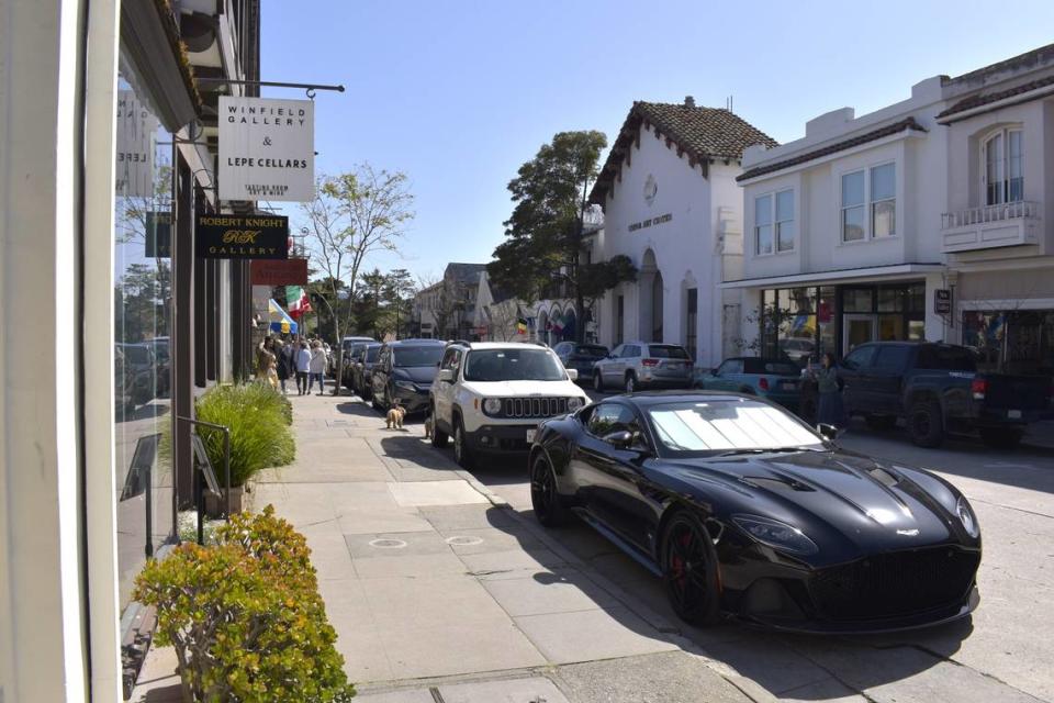 Dolores Street near Carmel Plaza is just one of several that feature high-end storefronts, including fine art galleries, wine-tasting establishments and expensive real estate offices. ERIK GALICIA/EGALICIA@FRESNOBEE.COM