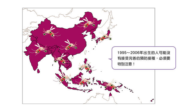 日本腦炎的發生地區