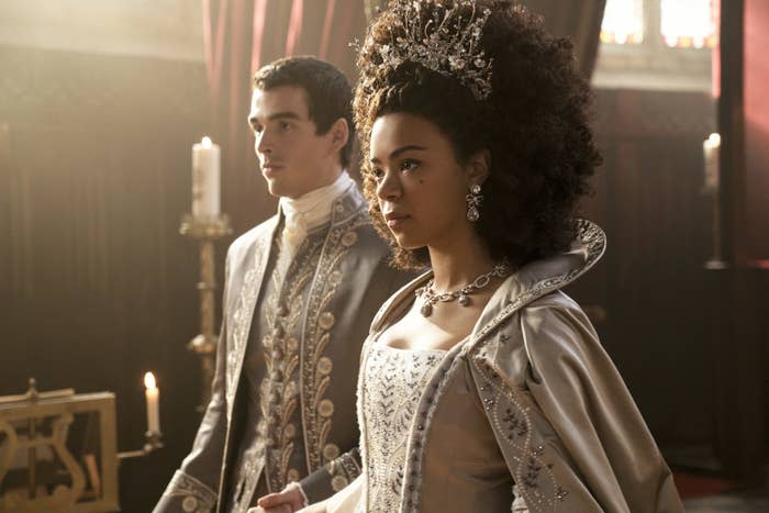 closeup of the queen and king in the series