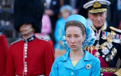 Erin Doherty portrays Princess Anne in a scene from the third season of The Crown - Credit: Netflix&nbsp;