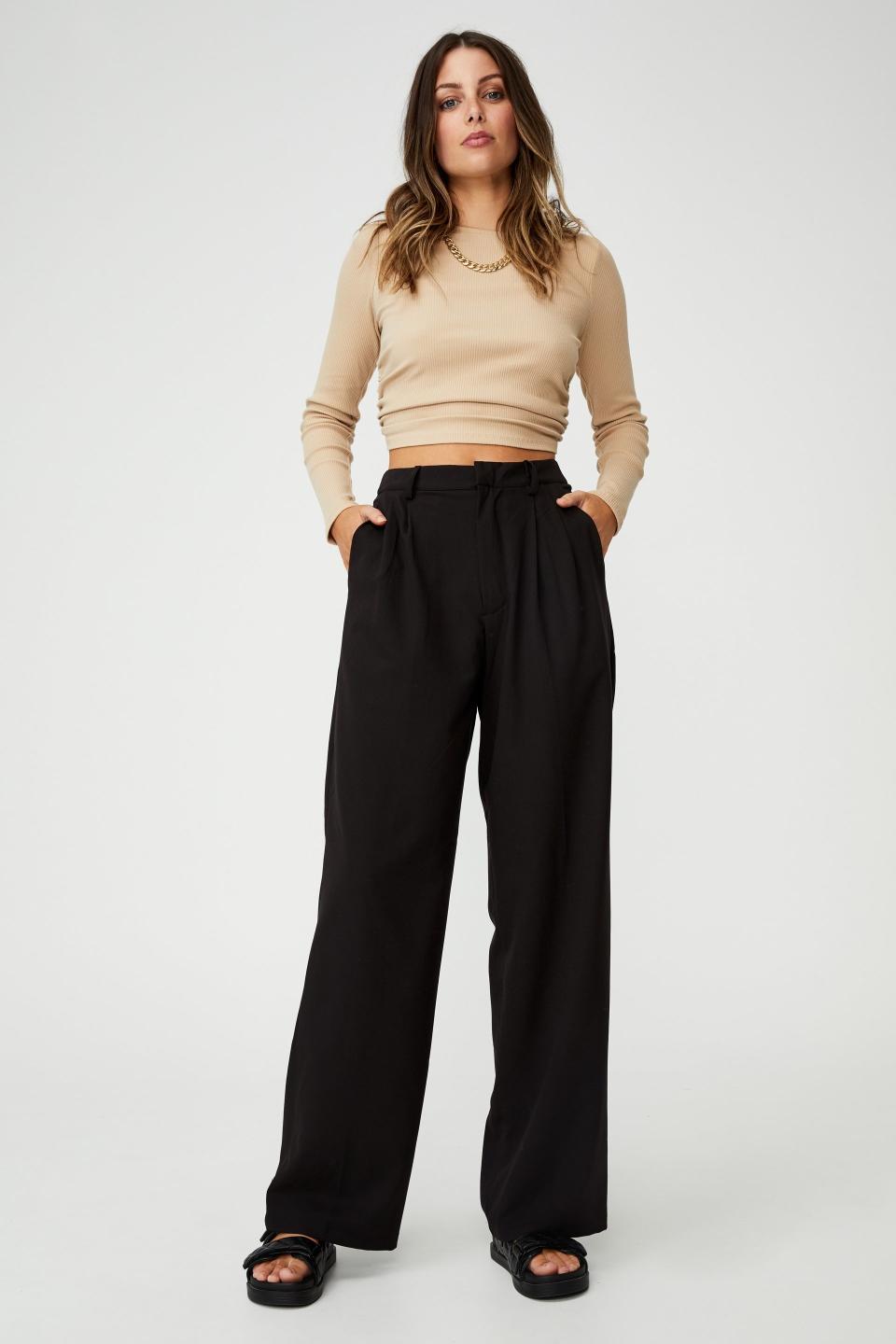 Cotton On Jordan Oversized Pleat Pant, $44.99. Photo: Cotton On.