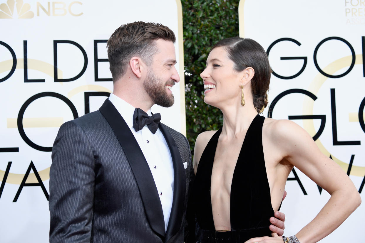 Justin Timberlake Jessica Biel Golden Globes 2017 (Frazer Harrison / Getty Images)
