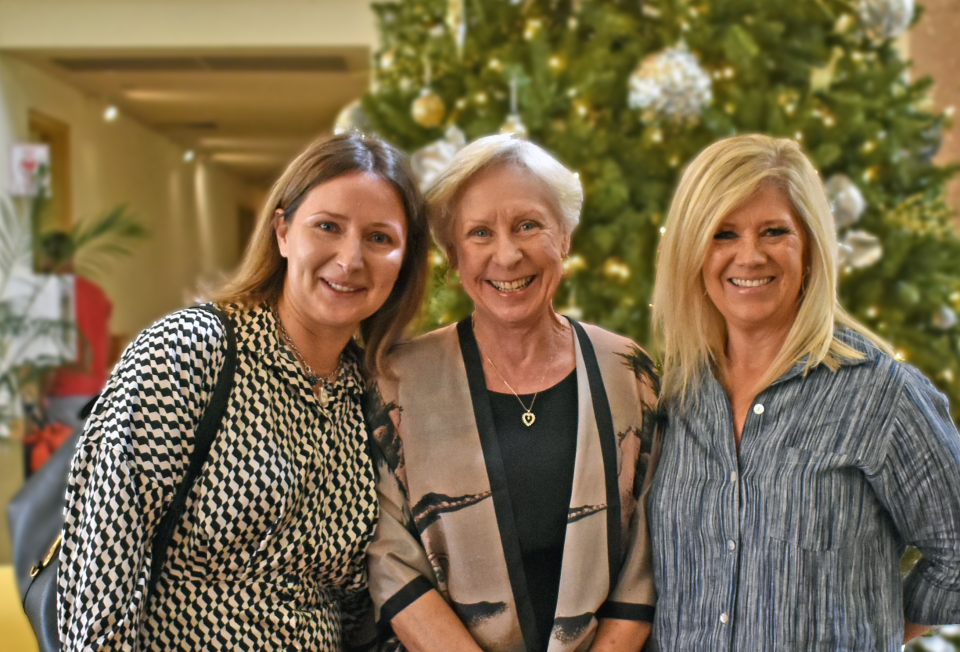 Elena Moiseeva, Marge Dodge and Catherine Abbott attend the Friends of the College of the Desert Library’s 54th annual author luncheon on Dec. 2, 2023.