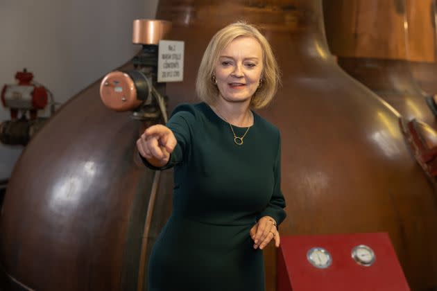 Liz Truss during a campaign visit to the BenRiach Distillery in Speyside, as part of her campaign to be leader of the Conservative Party and the next prime minister. (Photo: Paul Campbell via PA Wire/PA Images)