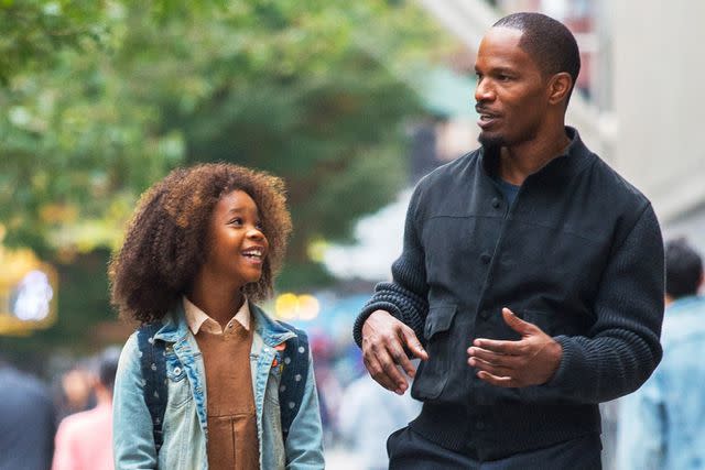 <p>Barry Wetcher/Columbia Pictures/Courtesy of Everett</p> Quvenzhané Wallis and Jamie Foxx in "Annie"