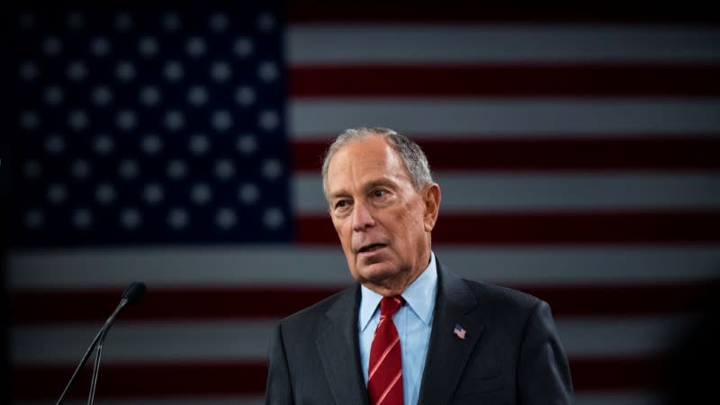 Democratic U.S. presidential candidate Mike Bloomberg delivers a speech during the campaign event "Women for Mike" in the Manhattan borough of New York City