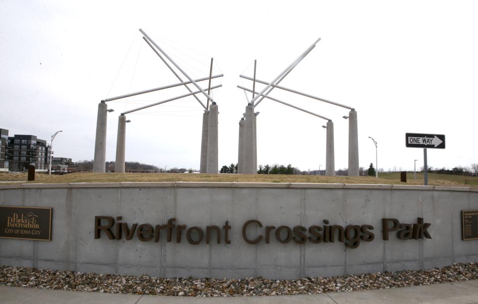 Riverfront Crossing park is pictured Tuesday, March 12, 2024 in Iowa City, Iowa.