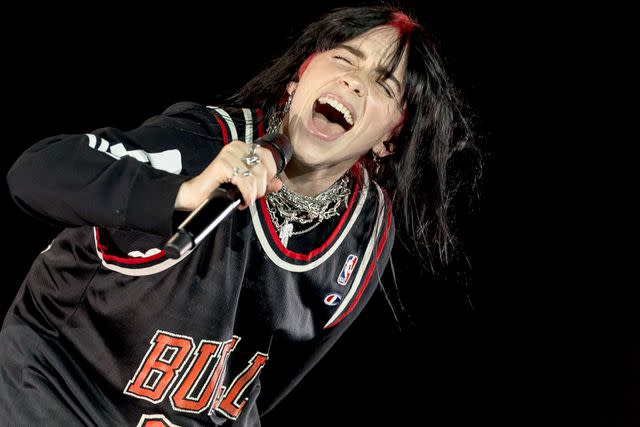 <p> Michael Hickey/Getty</p> Billie Eilish performs onstage during Lollapalooza at Grant Park