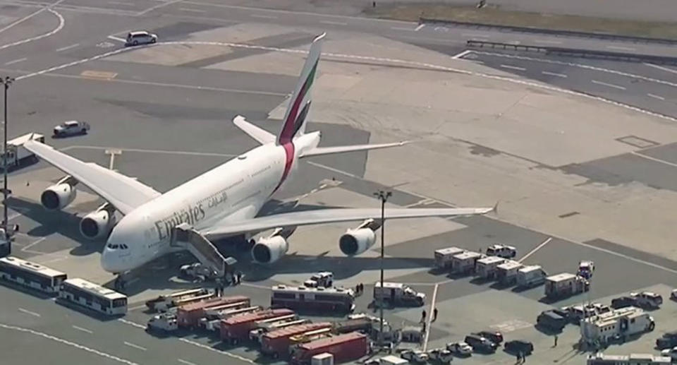 100 passengers fell ill on an Emirates flight from Dubai to New York EK203