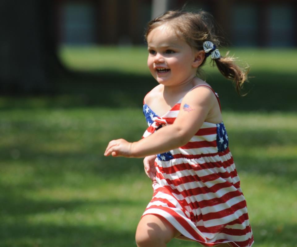 Stella Baia, 2, runs during a 2021 Fourth of July event at the Sebring Community Center. Activities this year will take place at Southside Park in Sebring.