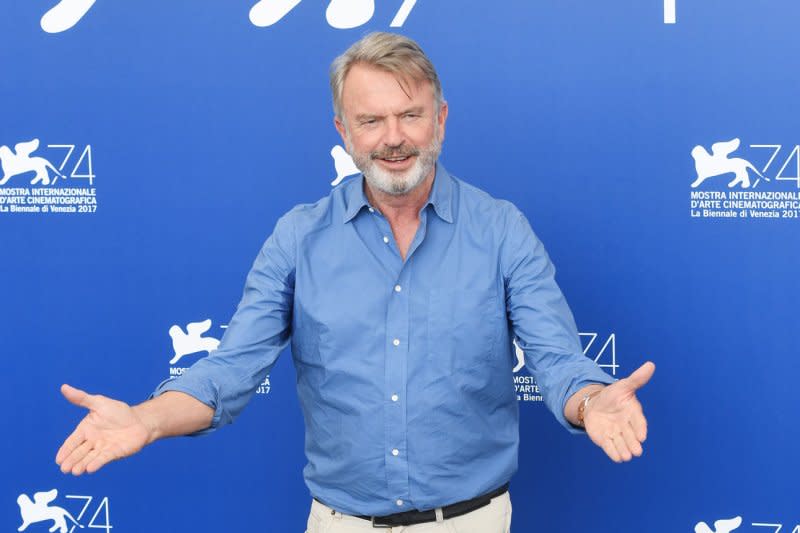 Sam Neill attends a photo call for Sweet Country at the Venice Film Festival in 2017. File Photo by Rune Hellestad/UPI