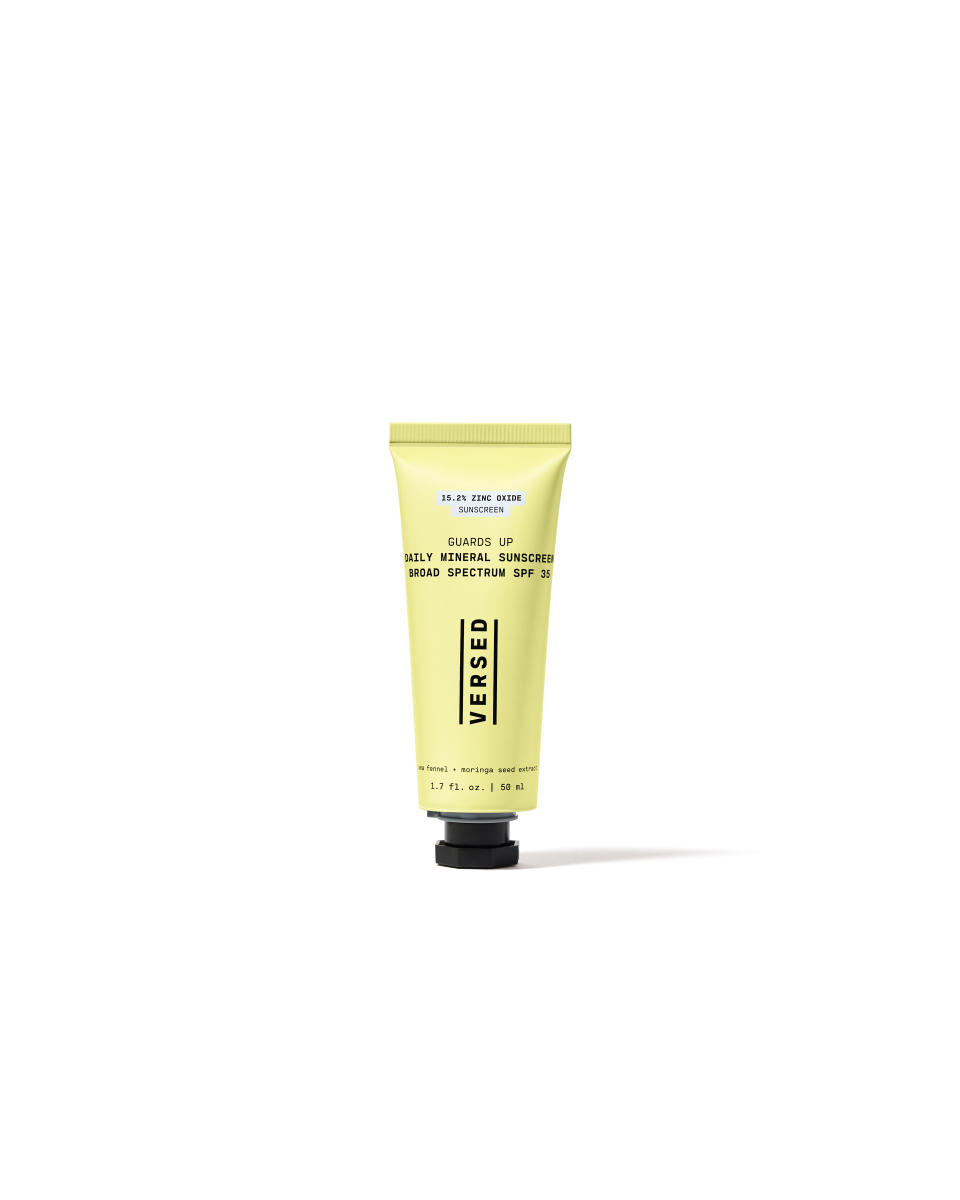 Versed Guards Up Daily Mineral Sunscreen Broad Spectrum SPF 35, Best Sunscreen for acne pone skin