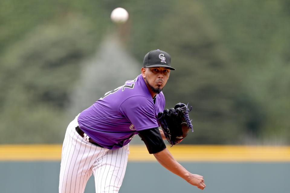 You might normally avoid Rockies pitchers, but German Marquez could be worth the gamble if you’re trying to make up ground. (Photo by Matthew Stockman/Getty Images)