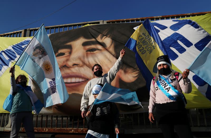 Maradona's fans remember the idol with a colorful memorial in Buenos Aires