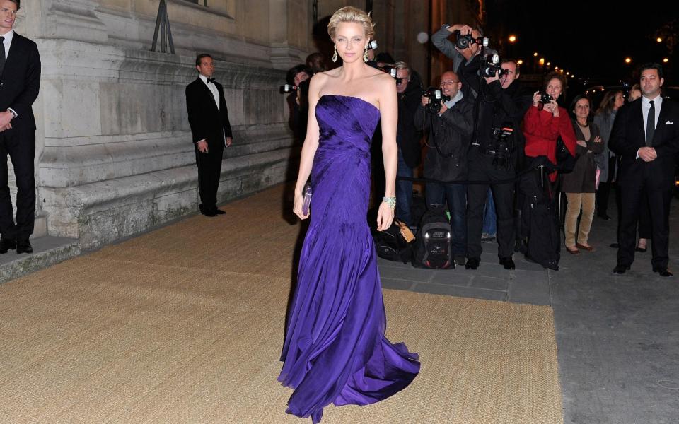 Princess Charlene wearing Ralph Lauren in 2013 - Getty