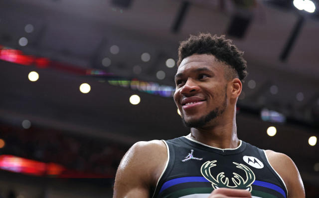 Giannis Antetokounmpo of Team LeBron looks on during the 2022 NBA News  Photo - Getty Images