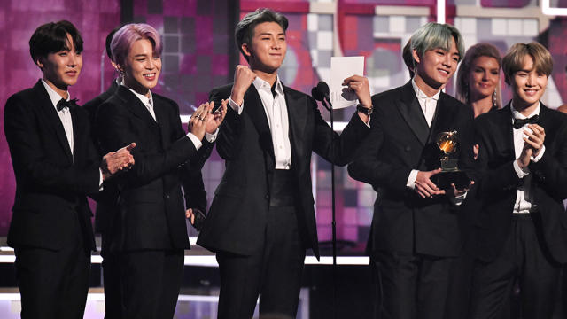 K-Pop band BTS makes Grammy Awards debut, fans lose it on social media -  National