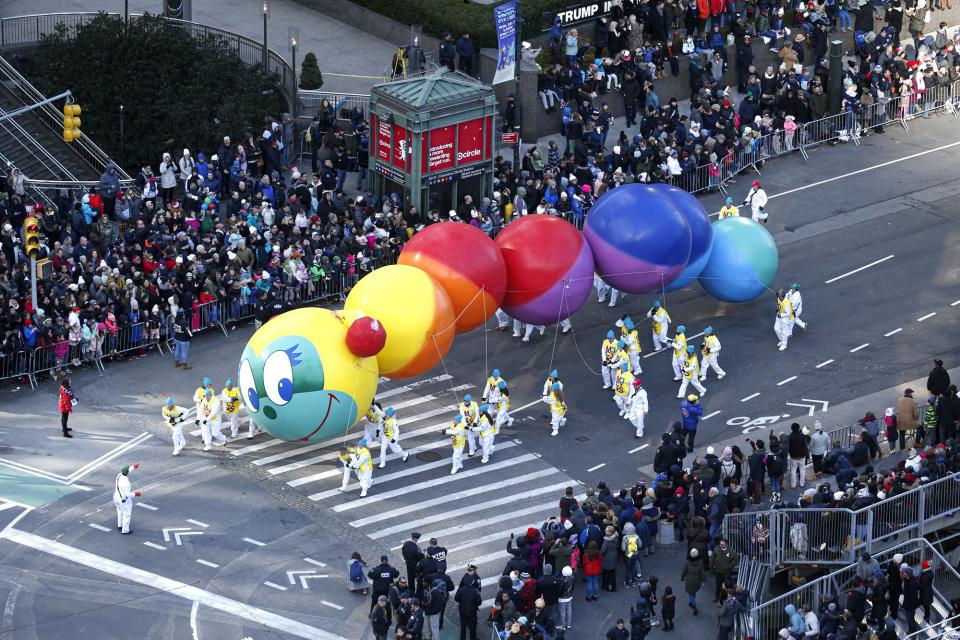 The Caterpillar balloon brought bright pops of color to the N.Y.C. streets.