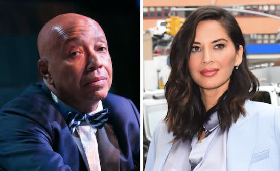 When Russell Simmons suggested that&nbsp;his accuser had felt fear and intimidation because he was "insensitive," Olivia Munn said nope. (Photo: Getty)