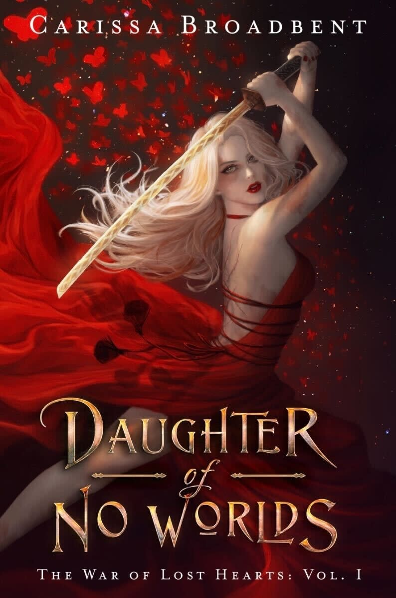 The title cover of Carissa Broadbent's "Daughter of No Worlds" is shown