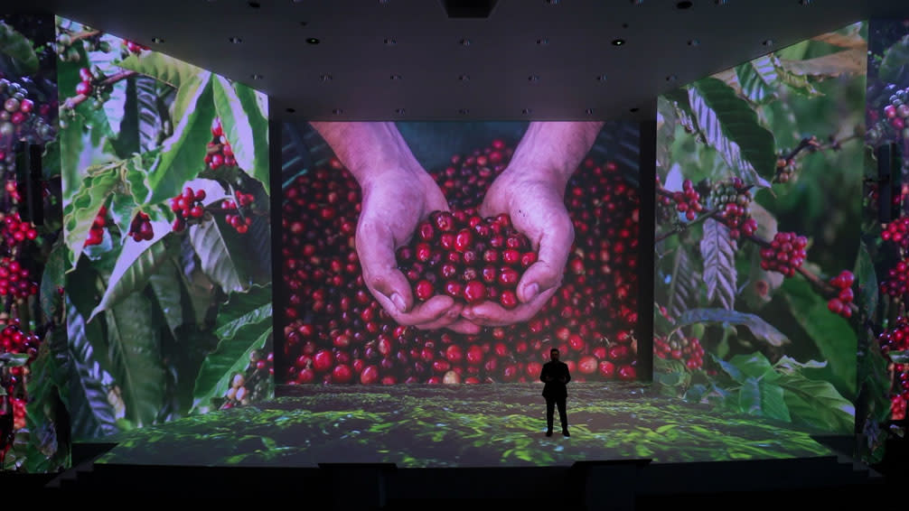  Christie projectors bring Nescafe images to life in 1820,000 lumens. . 